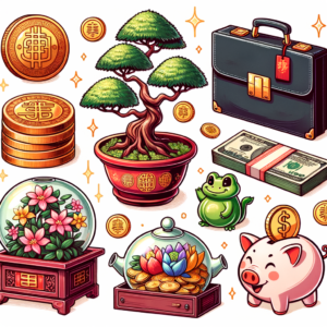 Los mejores amuletos para atraer el dinero incluyen las monedas chinas, el árbol bonsái, la rana de la fortuna, el elefante de la suerte, los billetes de dinero en un portafolio y la hucha o alcancía.